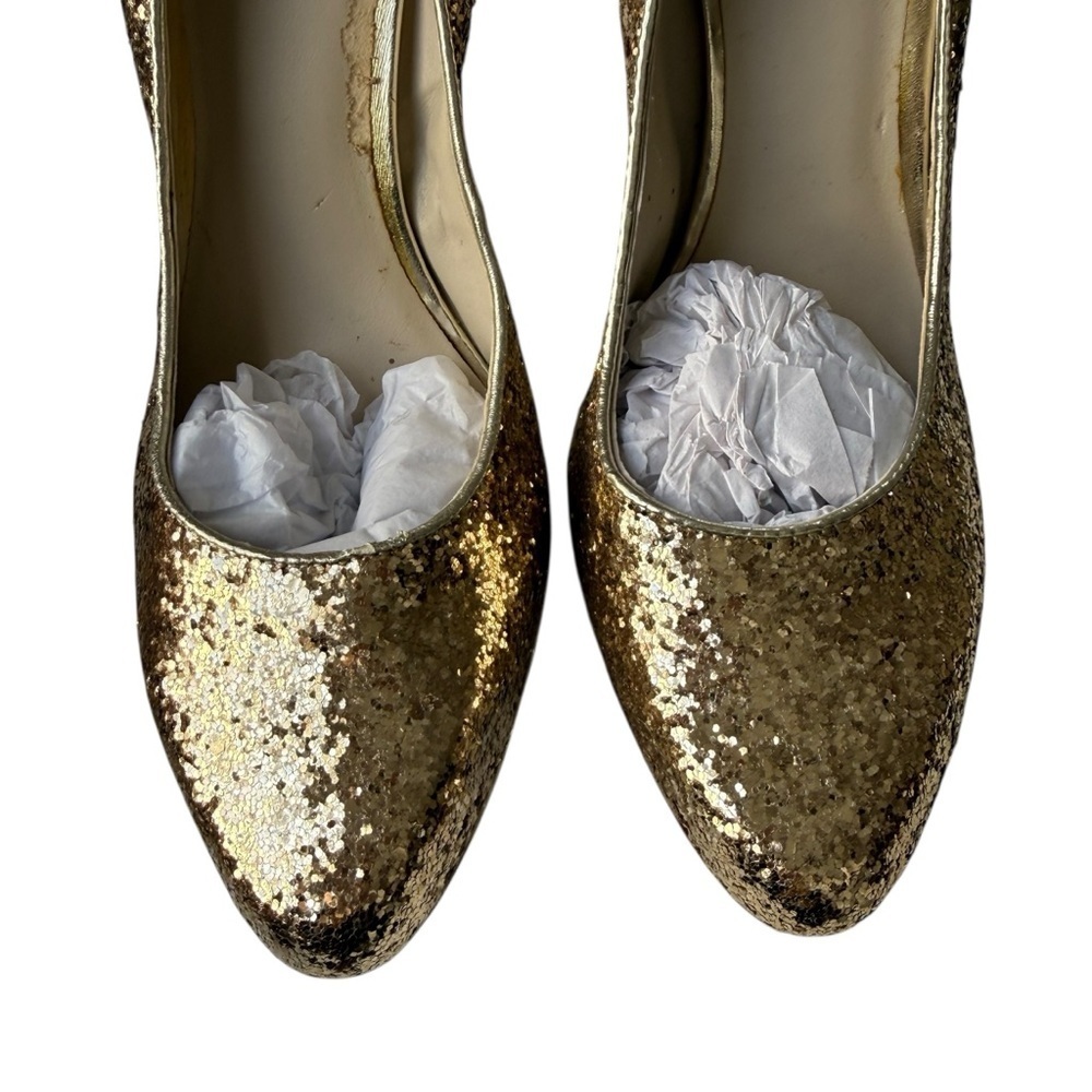 Nine West Rocha Gold Glitter Cushioned Pumps Women’s Size 9 Stiletto Heels Glam - Picture 6 of 16